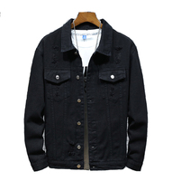 Blouson en jean décontracté unisexe grande taille avec logo personnalisé et fermeture boutonnée, collection automne 2020