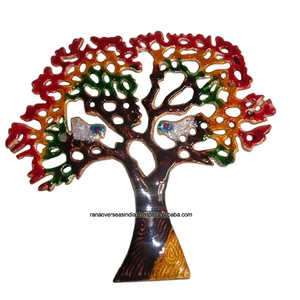 Arte de pared colgante de madera multicolor con dos pájaros para oficina, restaurante, decoración de Hotel, paredes de cortina exteriores de Metal duradero - Product Image 2
