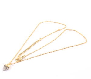 สร้อยคอประดับเพชรรูปแฟนซีแบบหยาบธรรมชาติสำหรับผู้หญิงสร้อยคอชุบทองสีเหลือง - Product Image 2