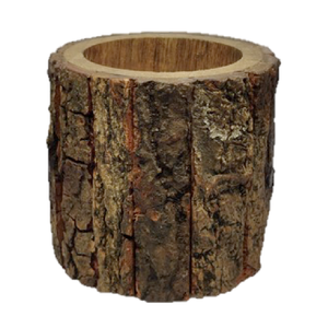 Customized Unique Pillar Shaped Brown High Quality Handmade Home Decor Natural Wooden & Bark Wax Filling <b>Tealight</b> <b>Candle</b> Holder - Product Image 1