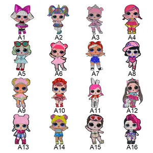 Recent Popular Patch Big Eye Patch Cartoon Figure Sequin Little Girl Doll Embroidered Patch For T-shirt