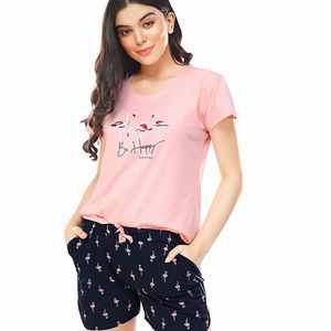 ชุดฤดูร้อนพิมพ์ลายแฟนซีสำหรับผู้หญิงเสื้อยืดมีสไตล์พร้อมกางเกงขาสั้นชุดสำหรับใส่นอกบ้าน - Product Image 3