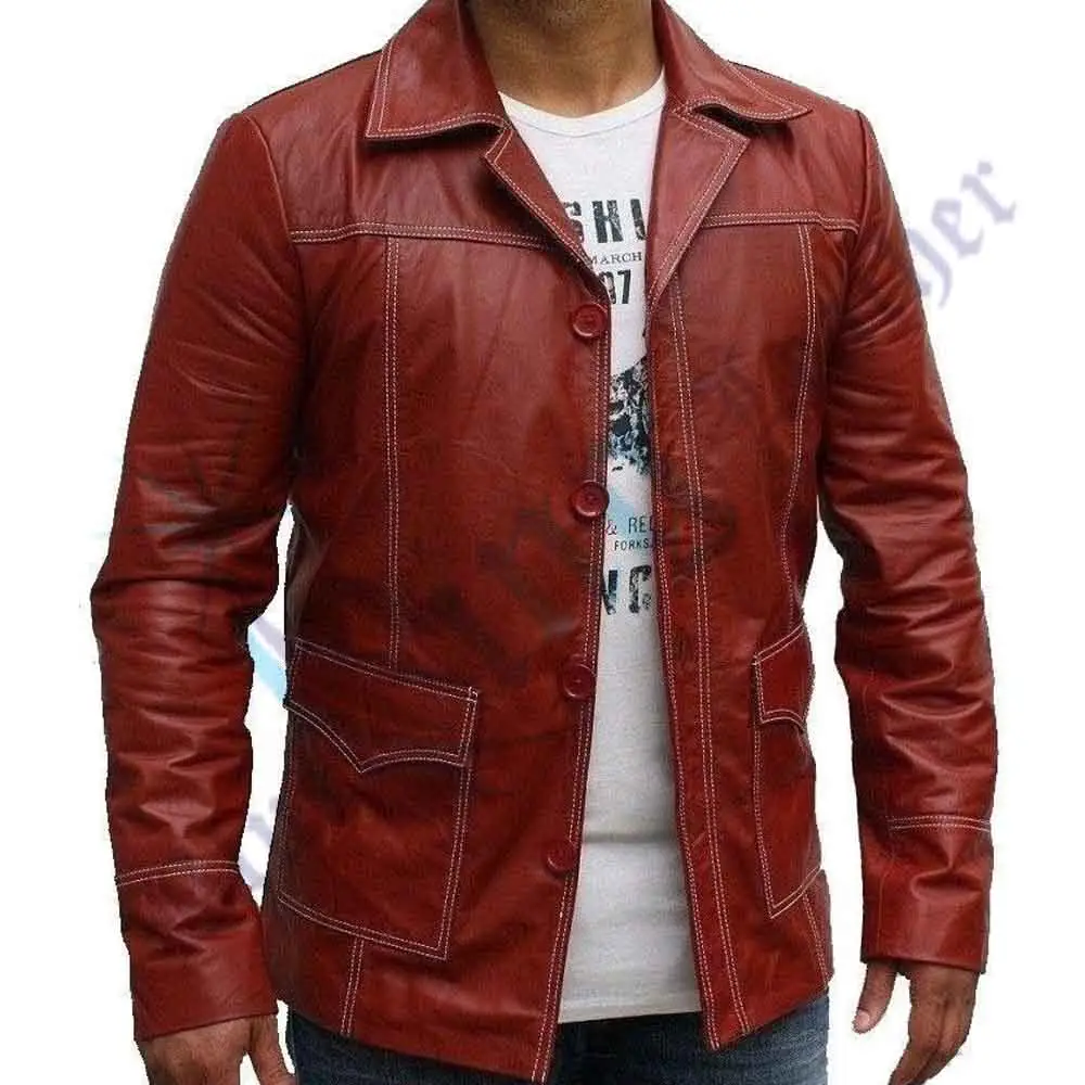 Men's Cowhide Fringed / Beaded Cowboy Western Leather Jacket