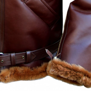 Dernière veste d'hiver pour hommes en peau de mouton blanche véritable et en fourrure de mouton marron Type de grain confortable et élégant - Product Image 6