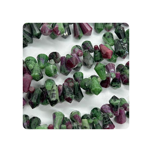 Ruby-Zoisite Faceted Lady-Finger Shape Beads 7x14mm <b>Natural</b> <b>Crystal</b> Stone 8 Inches Long for Jewelry Making Loose Nature <b>Crystal</b> - Product Image 1
