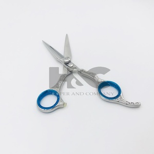 Nouveautés Ciseaux de barbier en acier inoxydable, finition argentée mate, manche long japonais en vison, ciseaux à effiler pour droitiers - Product Image 4