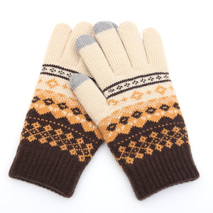 Nuevo estilo, cepillado de Cachemira nuevos guantes de punto, guantes de pantalla táctil jacquard para mujer, guantes de invierno cálidos para hombres - Product Image 4