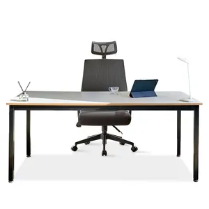 Modern Office Furniture Wooden Desk Top Computer Student Drawing PC White Metal Desks Table Wholesale OEM ODM Adjustable height