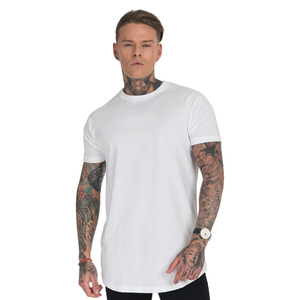 Nuevo personalizado extender barrido redondo Hip Hop camisa dobladillo curvo línea larga gimnasio músculo Fitness camisetas Logo impresión para hombres - Product Image 1