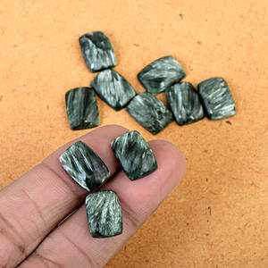 10X8 MM Serafinita natural Serafina Piedra preciosa verde Cabujón suelto Corte Rectángulo en forma de piedra utilizada para la fabricación de joyas - Product Image 2