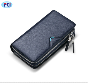 Bolso de mano con solapa de cuero genuino para hombre, cartera de mano con cremallera, de lujo, de piel de vaca - Product Image 3