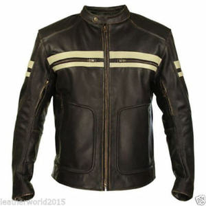 Mens Brown Distressed Leather <b>Biker</b> Motorcycle Armoured <b>Jacket</b> - Product Image 6