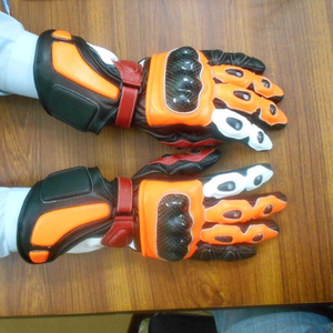 Gants de moto en cuir pour hommes, pour course de moto, protection pour écran tactile, doigt complet - Product Image 1