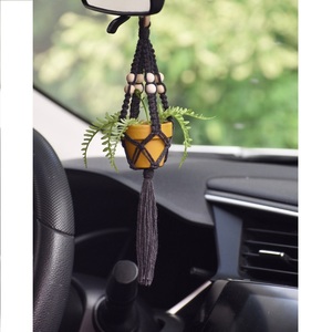 Fait à la main Mini Macramé plante cintre meilleure qualité intérieur voiture suspendu jardin décor nouveau Design Style petite taille pour la maison cadeau utiliser - Product Image 3