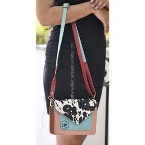 LW Wholesale Women's Bohemian Sling Bag New Designer <b>Envelope</b> Leather Handbag Genuine Cow Leopard Print Portable Genuine Leather - Product Image 4