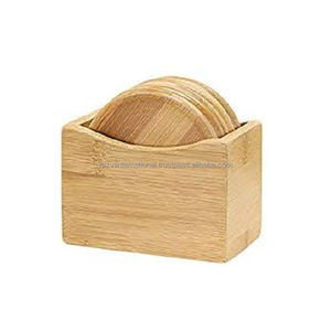 แผ่นรองแก้วร้านอาหารทรงกลม ดีไซน์คลาสสิก เป็นมิตรกับสิ่งแวดล้อม ขายส่ง พร้อมที่วาง ทำจากไม้ - Product Image 1