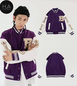 Chaqueta de estilo Hip Hop para hombre y mujer, chaqueta de béisbol masculina de estilo Bomber, con diseño de bloques de colores, estilo universitario - Product Image 5