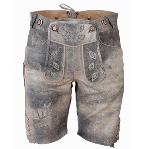 กางเกงขาสั้นสไตล์เยอรมันวินเทจ | กางเกงหนังสีน้ำตาลโบราณสำหรับ Oktoberfest | ผู้ชายบาวาเรียใส่ - Product Image 3