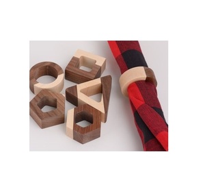 Ustomized-Soporte de anillo de servilleta de madera, anillo de servilleta de forma redonda para hotel, pieza de embalaje individual - Product Image 1