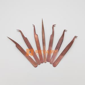 แหนบต่อขนตาแบบปลายสแตนเลสสีโรสโกลด์ที่ทนทานสำหรับขนตาปลอมโลโก้ตามสั่ง - Product Image 2