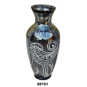 Maceta decorativa de vidrio para mesa y ventana con acabado antiguo negro - Product Image 1