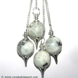 Meilleur vendeur de pendules boule de pierre de lune arc-en-ciel: Pendules boule de pierre de lune arc-en-ciel à vendre pendule en cristal de chakra de guérison - Product Image 1