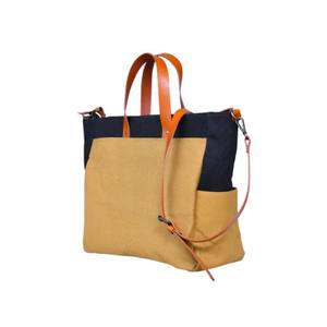 High Quality Unisex Office Fashion Three Zipper Messenger <b>Handbag</b> Latest Exclusive Canvas Genuine Leather Strap Handmade Cotton - Product Image 1