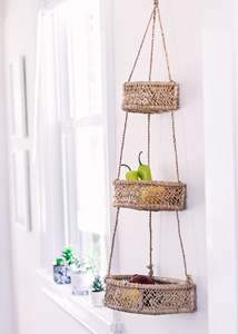 Venta caliente cuerda de algodón hecha a mano Cesta de fruta colgante Nuevo diseño Cesta colgante al por mayor - Product Image 5