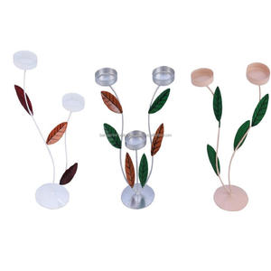 <b>Candle</b> Tea <b>Light</b> Set With New Style Iron Tealight Holder With Flower <b>Tree</b> Design & Multi Color - Product Image 1