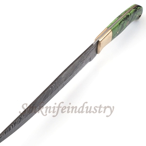 new Style Custom Hand Forged Damascus Fillet <b>chef</b> knife With leather Sheath cover (smk1597) - Product Image 3