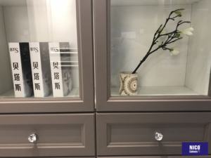 NICOCABINET Custom MDF Lacca Libreria 3 Fila Libro Mobile Con Cassetti E Porta In Vetro Libreria Sapiens - Product Image 4