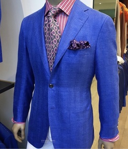 2021 hommes décontracté simple boutonnage laine tissu affaires costumes plat avant fermeture éclair mouche respirant conception col cranté - Product Image 1