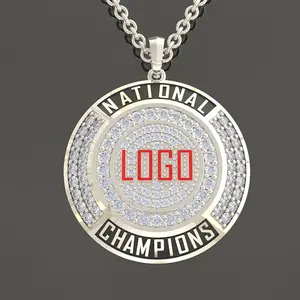 2021 oem design personalizado esportes jóias campeonato, futebol, basquete softball campeão colar