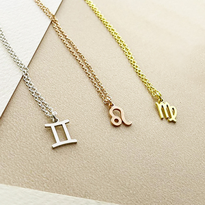 Pequeño religioso Gemini astrológico Zodiaco horóscopo collar caja de latón constelación signo chapado en oro collar de alta calidad - Product Image 5