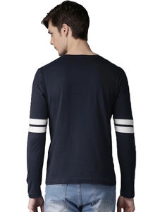 T-shirt basique en coton CVC à manches longues pour homme, imprimé personnalisé, design uni avec logo, grande taille, tricoté, décontracté, col en V, 2021, 200 - Product Image 4