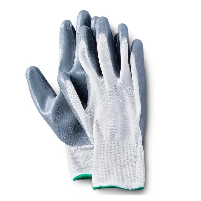 Polyester beschichtetes Öl Wet Grip Arbeits handschuhe Nitril palme Eingetauchter Arbeits sicherheits handschuh Women Mechanic Construction