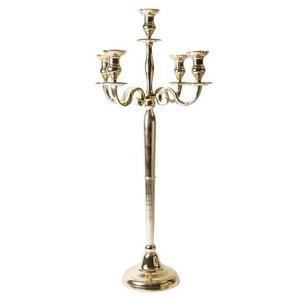<b>Gold</b> Antique Finishing 5 Arms Aluminum Casted Handmade Eco-Friendly Candelabra for Christmas <b>Party</b> Events <b>Decorations</b> Exports - Product Image 4