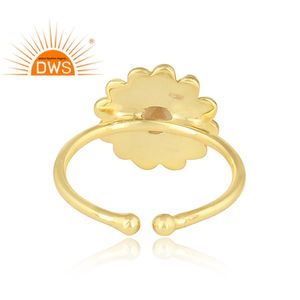 Wholesale Floral Gold <b>Plated</b> <b>Silver</b> Jewelry Supplier Ring Citrine Gemstone Adjustable Ring Jewelry Wholesaler - Product Image 3