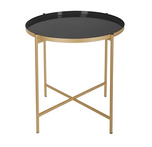 Table basse de luxe légère, couleur or et noire, livraison gratuite - Product Image 2