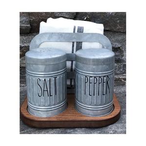 Ensemble de sel et poivre galvanisé avec porte-serviettes Taille et forme personnalisées Boîte de rangement pour ustensiles de cuisine en Inde - Product Image 6