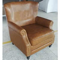 Fauteuil de bar à cigares couleur tabac nordique chaise en cuir de café d'hôtel