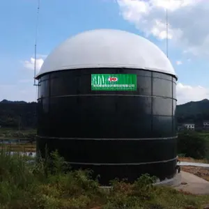 Biogas Plant Anaërobe Fermentatie Tank Biogas Vergister Met Dubbele Membraan Gas Houder Gas Opbergtas