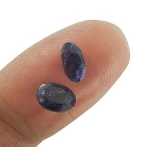พลอยไอโอไลต์สีม่วงธรรมชาติคุณภาพ AA งานแฮนด์เมด รูปทรงวงรีขนาด 5x7 มม. น้ำหนัก 0.7 กะรัต สำหรับทำเครื่องประดับพลอย - Product Image 5