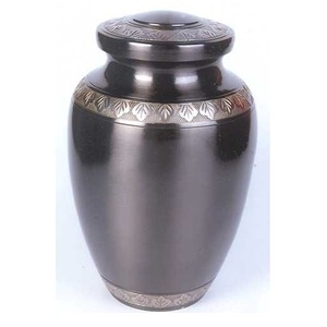 Urnes funéraires classiques en laiton/aluminium de couleur terre bleue pour adultes, cendres humaines, style américain/européen - Product Image 2