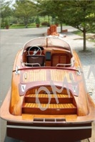K135 - Yate Deportivo de Madera de Cedro Rojo de Alta Calidad, Barco de 6 Velocidades para Pesca, Turismo y Recreación Acuática, Barco de Madera Premium en Venta