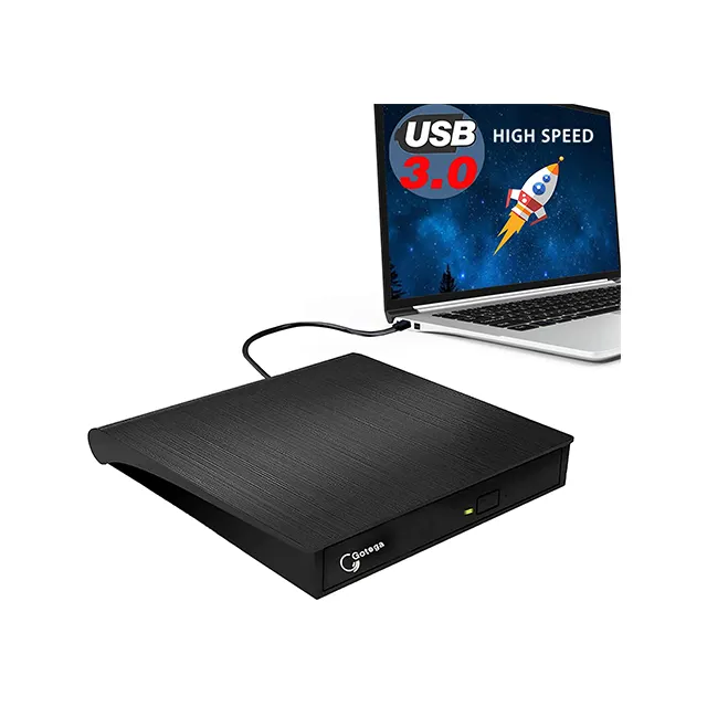 Portable External DVD CD Player USB 3.0 CD DVD Burner 2 SD Card Slots 4 USB Ports