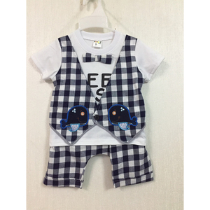 Traje de fiesta para niños, camisas de manga corta, chaleco guapo, conjunto corto, ropa Formal, novedad de verano - Product Image 2