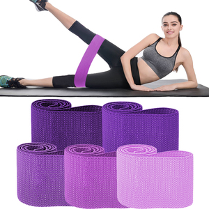Bandes de résistance en tissu imprimé léopard violet, boucles pour exercices de Fitness et d'exercice, avec dégradé de couleur violette, 12 pièces - Product Image 1