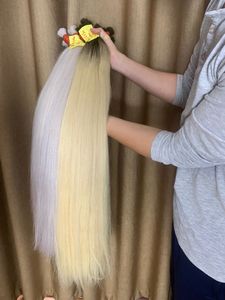 Grandes soldes Prix de gros Extensions de cheveux humains en cheveux slaves couleur blonde vrais cheveux naturels non traités - Product Image 5