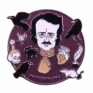Never more Raven Emaille Pin Edgar Allan Poe Knopf Brosche Ein neuartiger Schmuck von Love & Loss